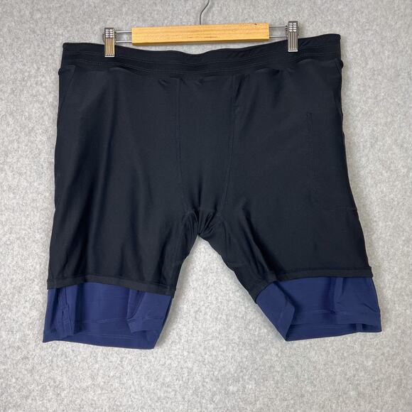 Fabletics The 7" Franchise Short Lined Mens Sz XXL Navy Blue Performance Stretch - Picture 13 of 13